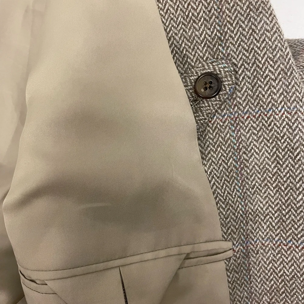 Mills Touché‎ Hand Tailored in Japan Wool Herringbone Jacket Size 41 R